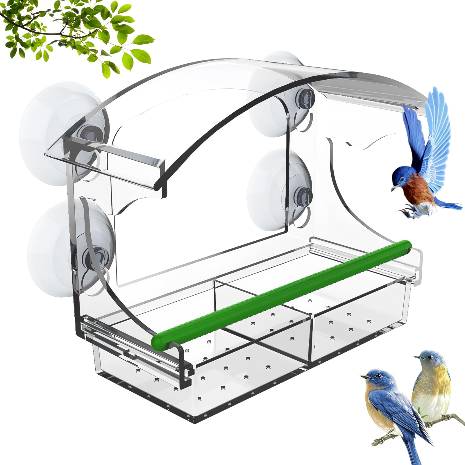 Mangiatoia Automatica Per Uccelli - Per Pappagalli, Canarini E Parrocchetti, Antispreco E Facile Da Pulire - Foto 2