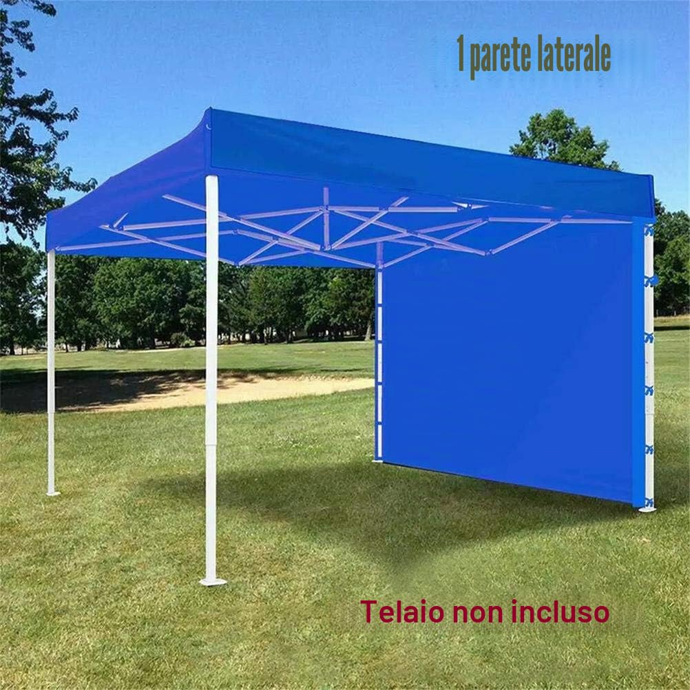 Gazebo, tenda a baldacchino istantaneo, parete laterale, tessuto Oxford impermeabile, 3 x 2 m, rosso, blu
