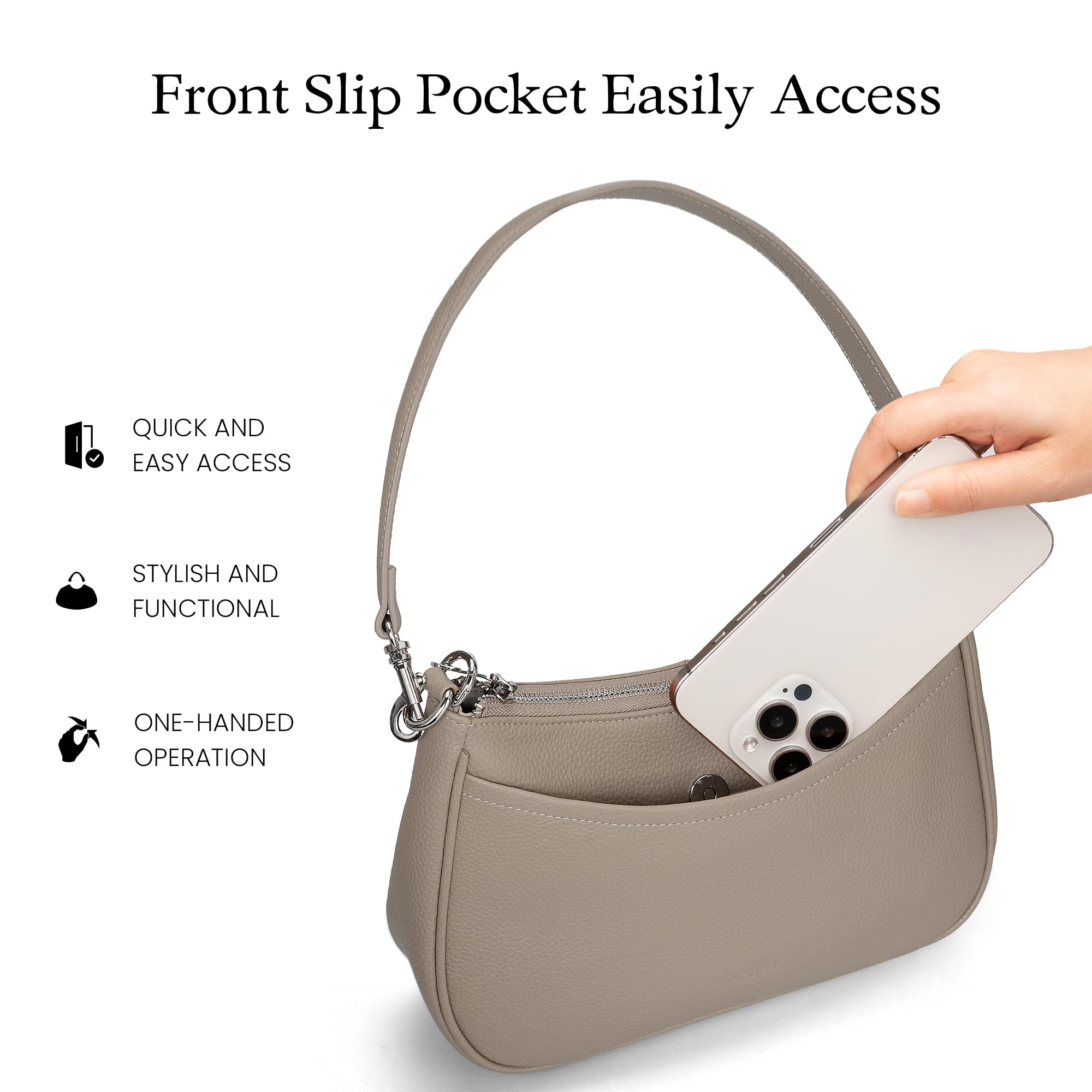 befen Bolso Bandolera Mujer Bolsos Mujer de Cuero Auténtico Casual Hobo Bolso de Hombro con Protección RFID
