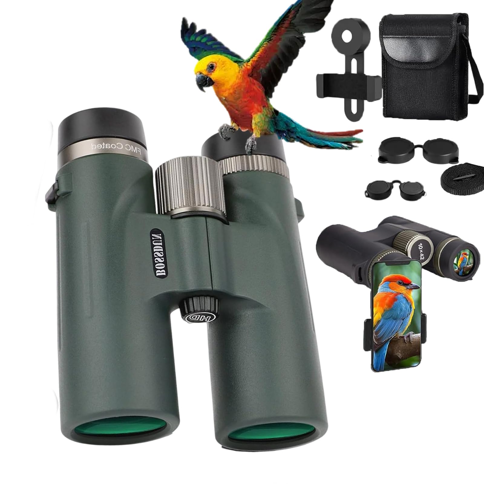 Warmax Fernglas 12x42, 2025 Hochleistungsfernglas für Erwachsene, beschlagfrei und wasserdicht, perfekt für Vogelbeobachtung, Reisen, Sternbeobachtung, Jagd und Konzerte (Black)