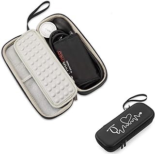 caseling Caseling Hard Stethoscope Case Compatible with 3M Classic Iii, Lightweight Ii S.E, Cardiology Iv Diagnostic, Includes Id Slot and Mesh Pocket for Nurse Accessories (Black - Pu Leather)