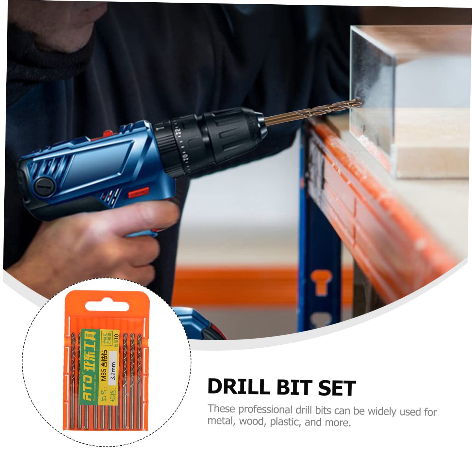 Balacoo 2sets High-Speed Steel Drill Bits Mason Drill Bits Set for Stainless Steel 10pcs*2