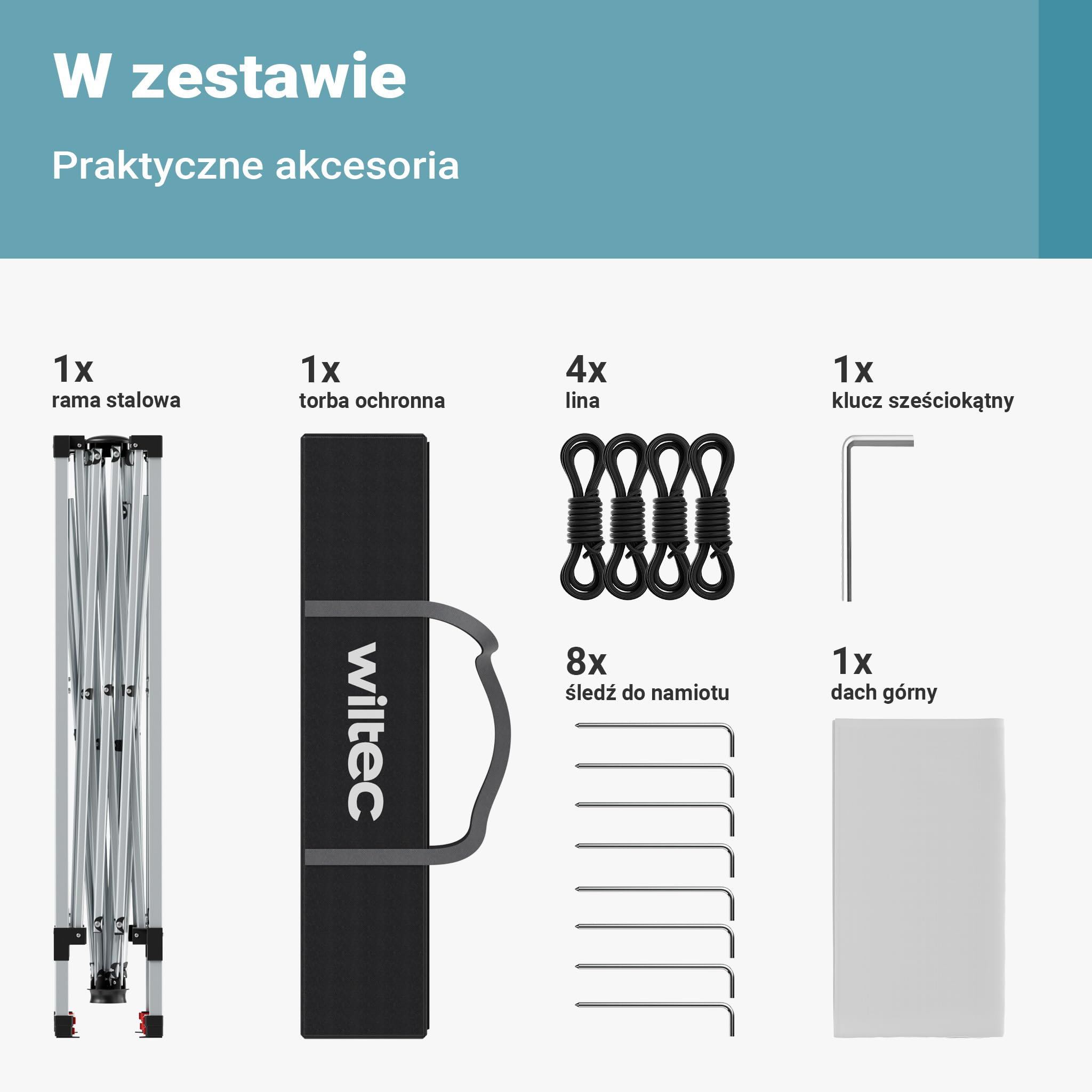 Wiltec Pawilon namiot imprezowy z zamknięciem centralnym do ogrodu wodoodporny biały 2,5 x 2,5 x 2,7 m