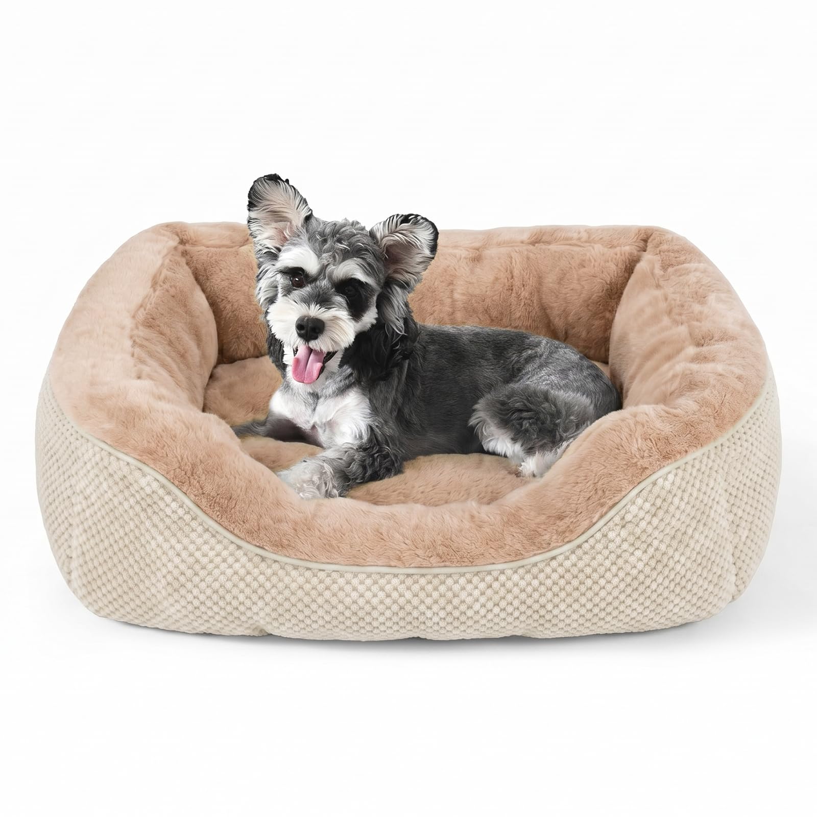 INVENHO Small Dog Bed Washable Orthopedic Calming Warming Durable Pet Bed with Anti-Slip Bottom