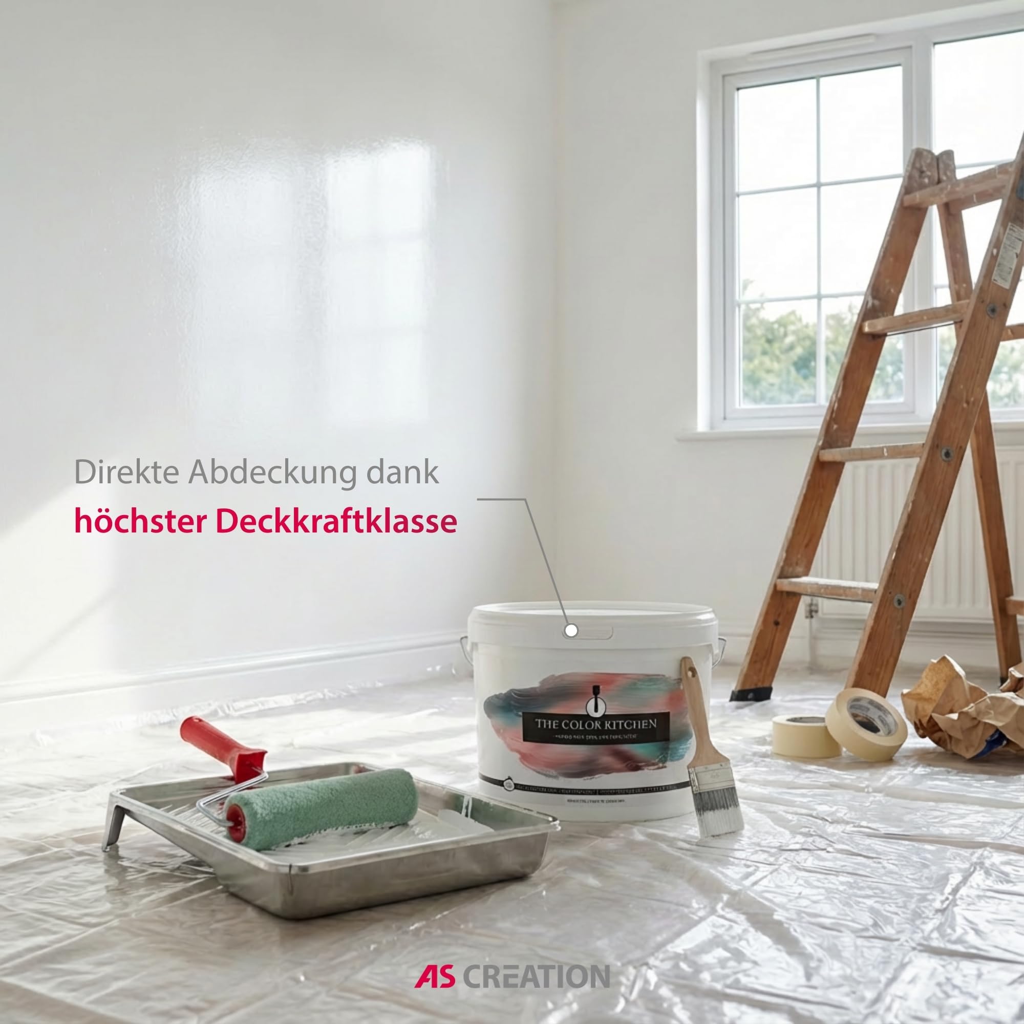 Livingwalls THE COLOR KITCHEN - Wandfarbe mit sehr hoher Deckkraft Weiß Innenfarbe Matt - DD126192 10l - Intensive Farbkraft