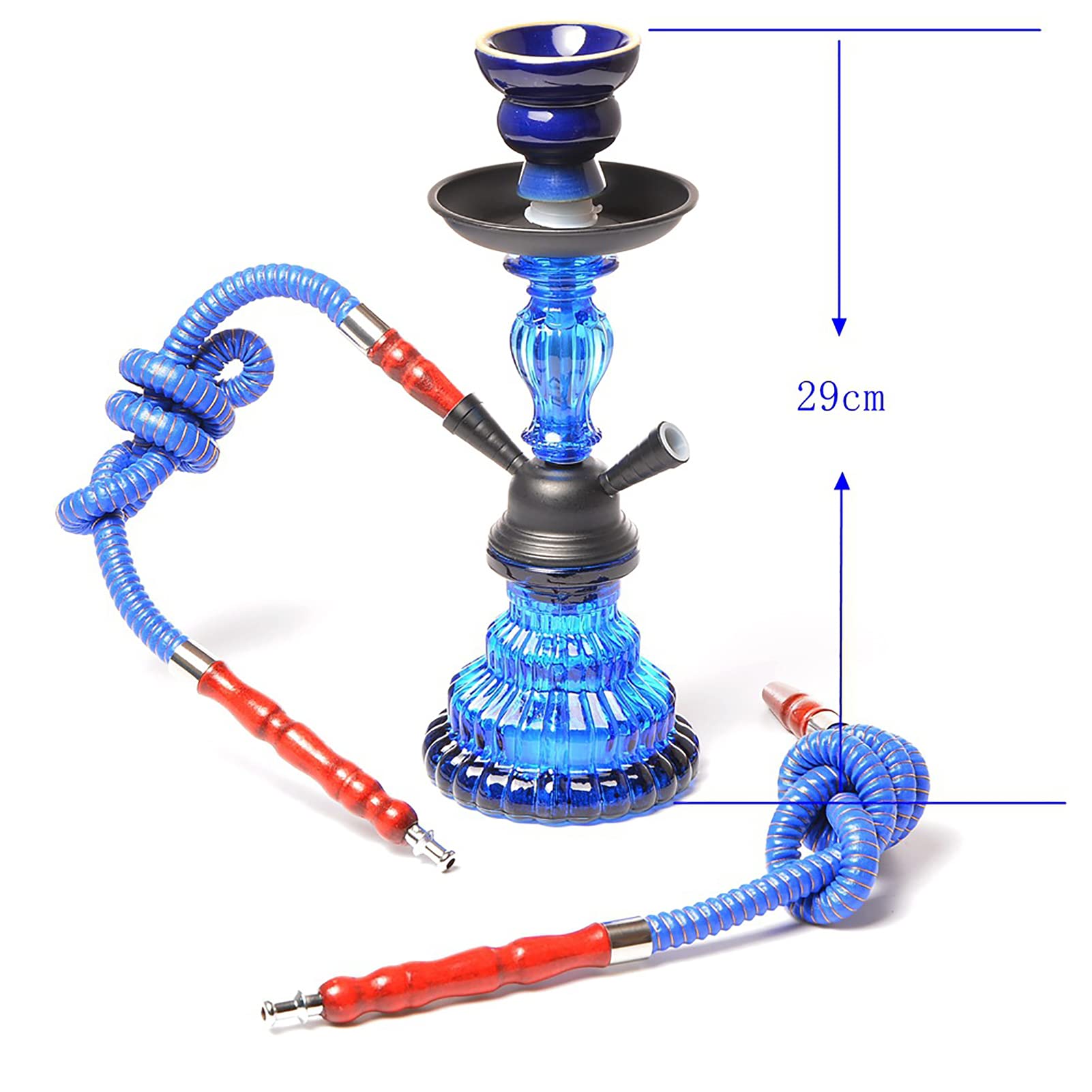 2 Hose Hookah Set, Con La Manguera De La Cachimba De Silicona Lavable, La Casilla De Cristal Moderna De Lujo, Para Un Mejor Fumar De Shisha Hookah, Es Un Regalo Muy