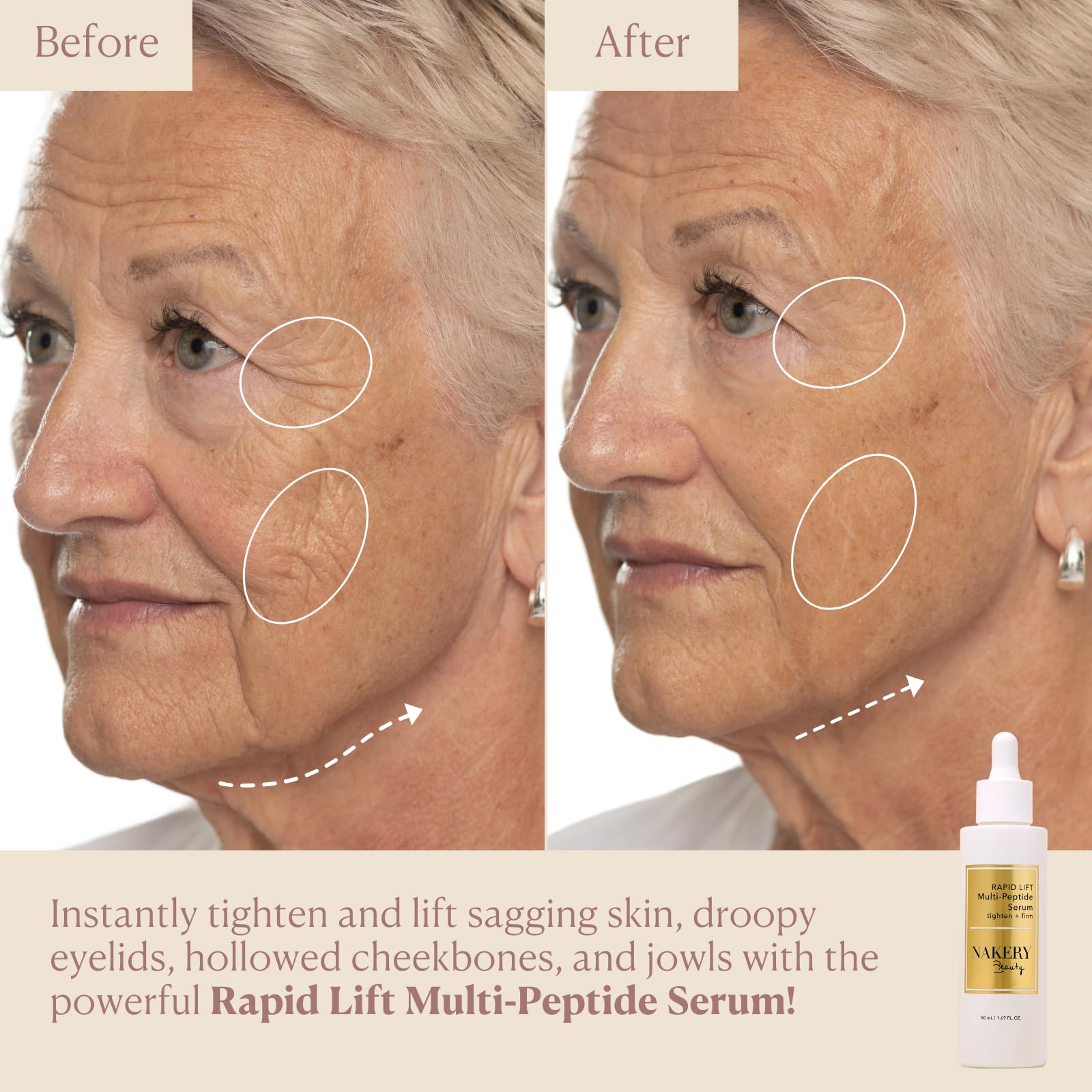 Nakery Unscented Collagen Peptide Face Serum for Firming and Lifting