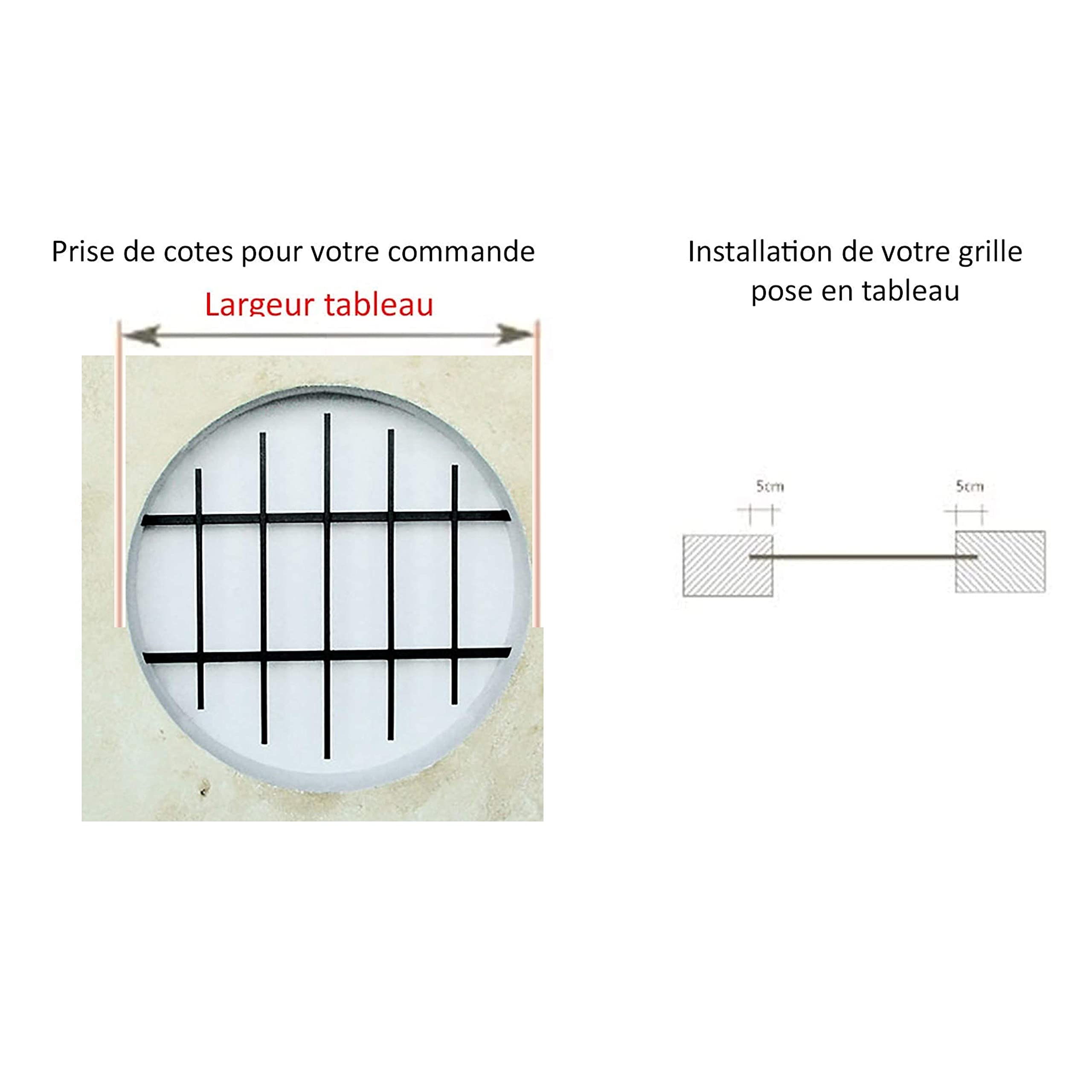 Grille de Defense Octune diametre 60 cm pour Fenetre ronde (côte tableau)