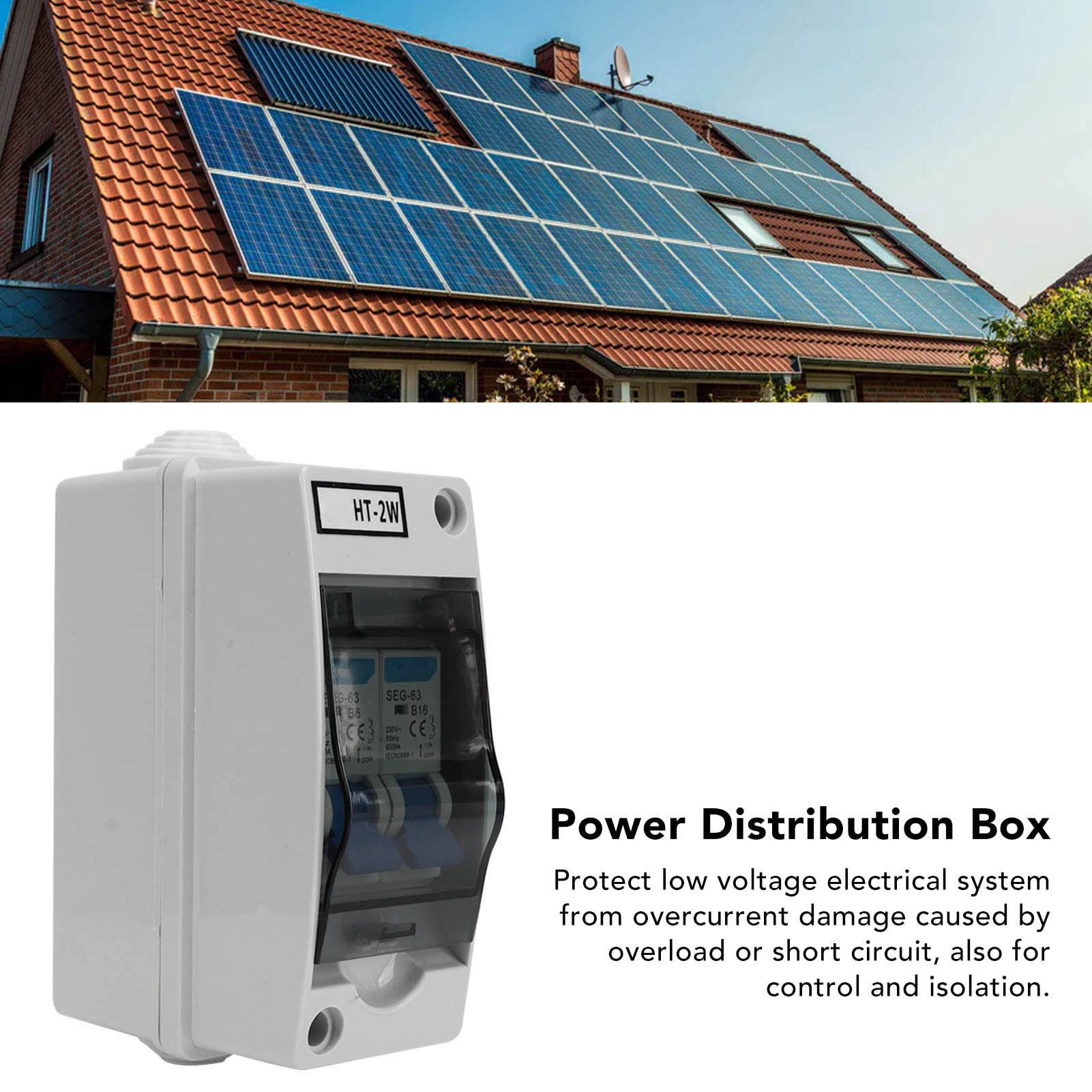 Disyuntor de Fugas en Miniatura 230V 6A 16A Caja de Distribución de Energía Impermeable MCB de 2 Vías