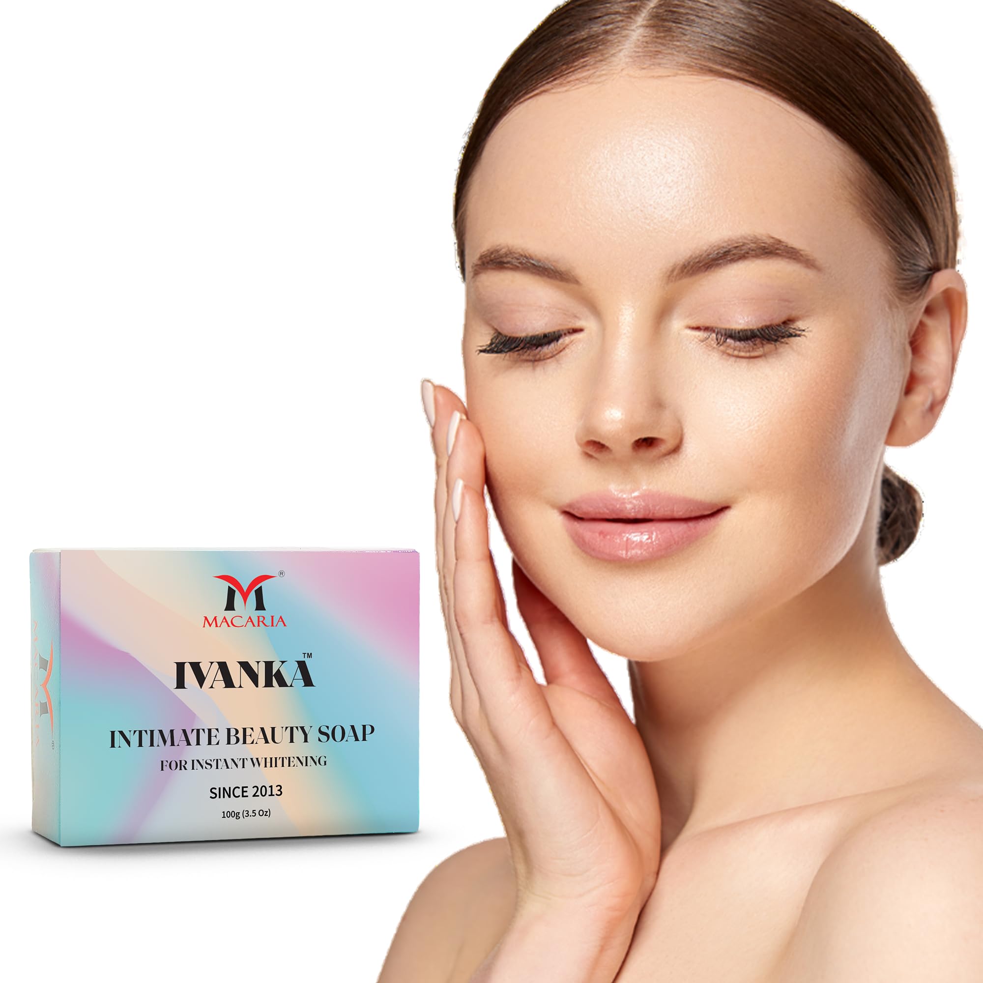 Ivanka Intimate Beauty Soap - Instant Whitening Soap - Kojic & Glutathione Brightening Bar with Lemon for Acne, Dark Spots & Radiant Skin - Ideal for Men & Women - Brightens & Lightens Skin Tone