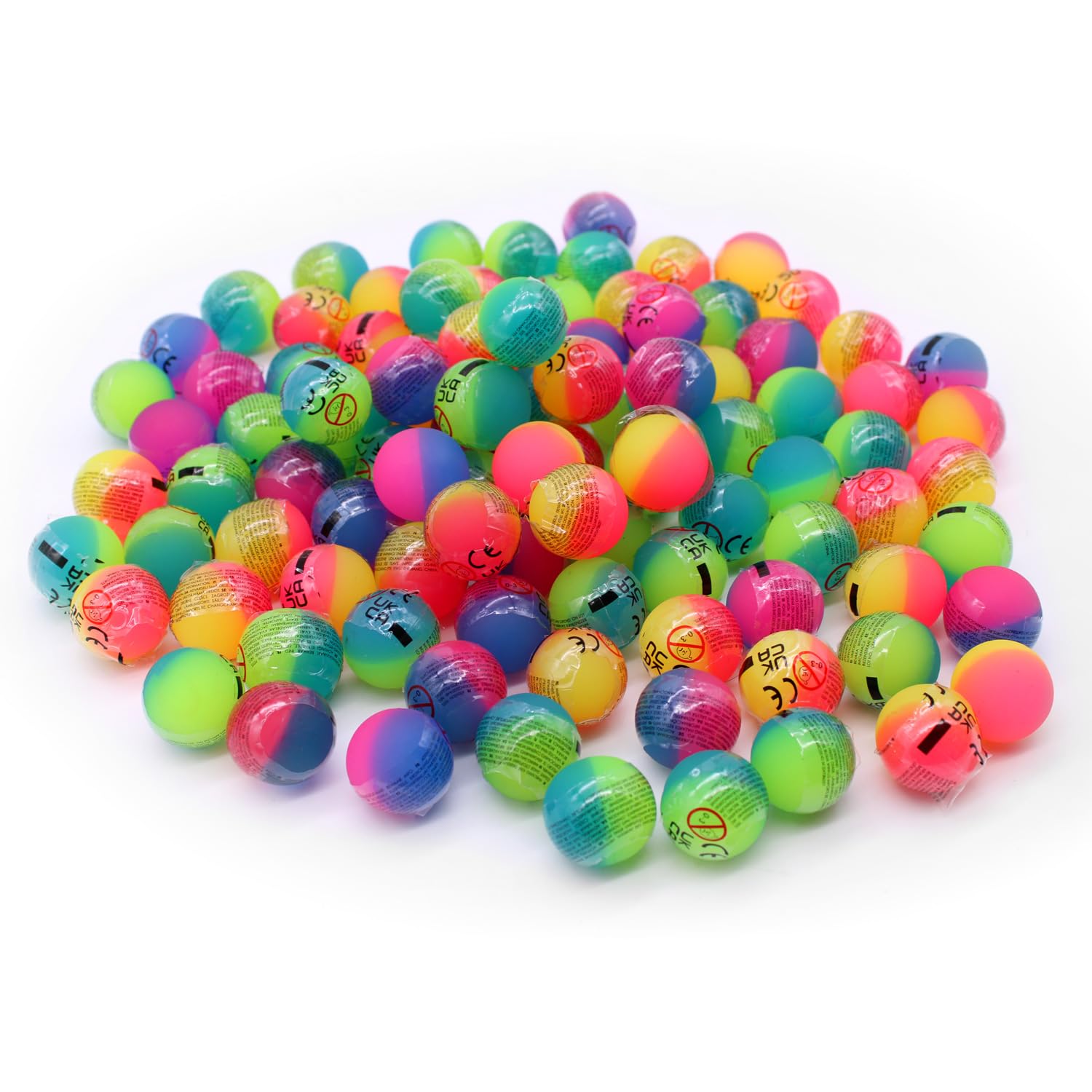 200 Stück Flummis 27mm, bunt gemischt, Flummies für Kinder, Gummiball Flummi, Bunte Flummis Gummibälle, Flummibälle für Kindergeburtstag, Party