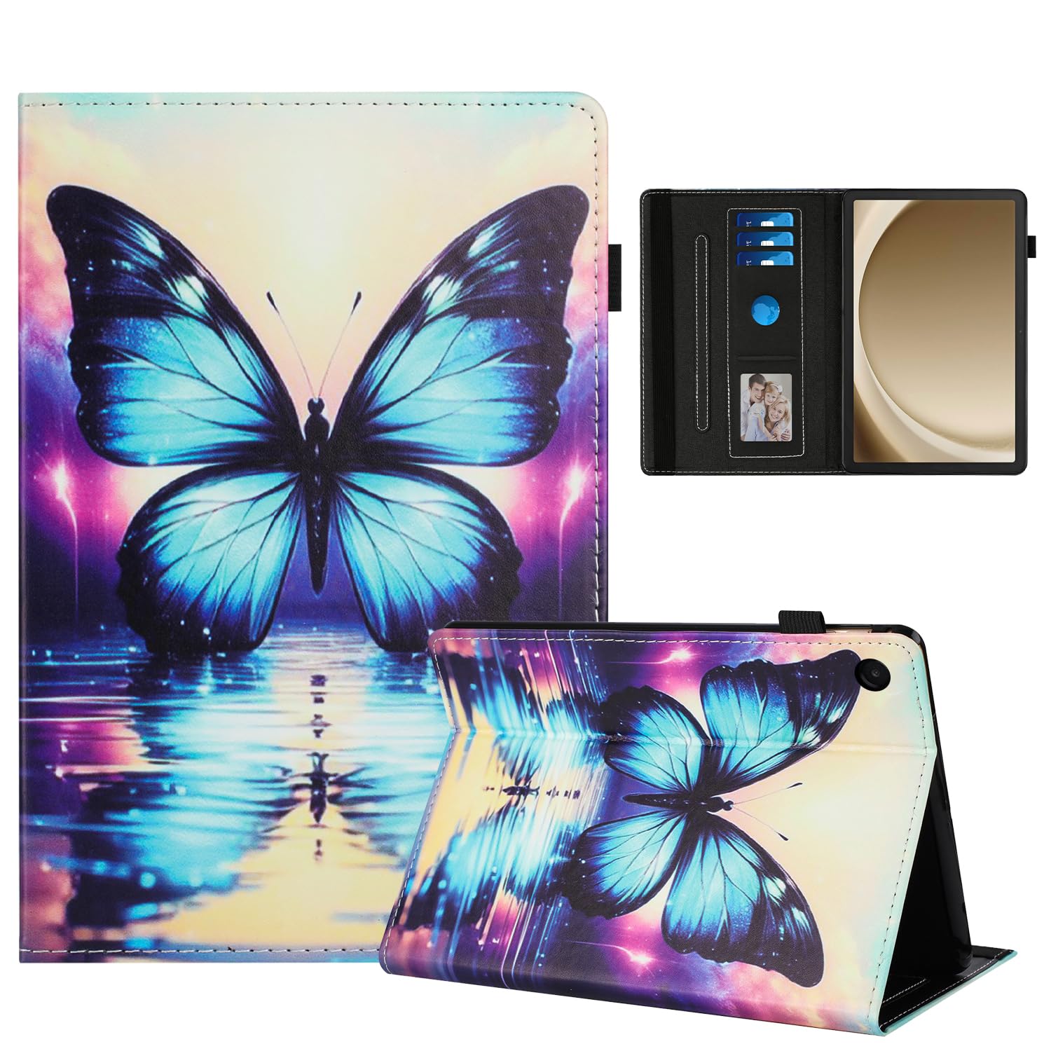Etui do Samsung Galaxy Tab A11+ 11 cali 2025 SM-X310/SM-X315 LTE/SM-X236 PU skórzany rękaw magnetyczny stojak pokrowiec portfel tablet etui ochronne do Galaxy A11 Plus cień motyl