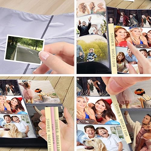 Miniatura 5 de barsone Álbumes de fotos para fotos de 4 x 6 pulgadas con capacidad para 600 álbumes de fotos de cuero de gran capacidad para bodas, familiares,