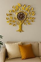 ساعة حائط مزخرفة من مادة متينة للديكور المنزلي من هوم كير، مقاس 93 ×79 سم، موديل XX-1715