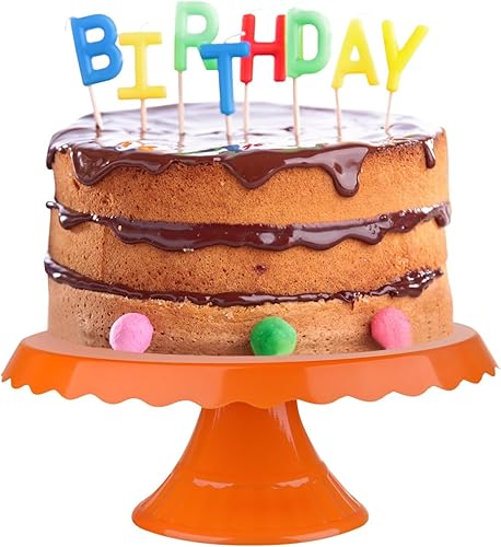 Soporte de pastel de encaje delgado redondo acrílico Soporte para cupcakes Soporte de caramelo (naranja)