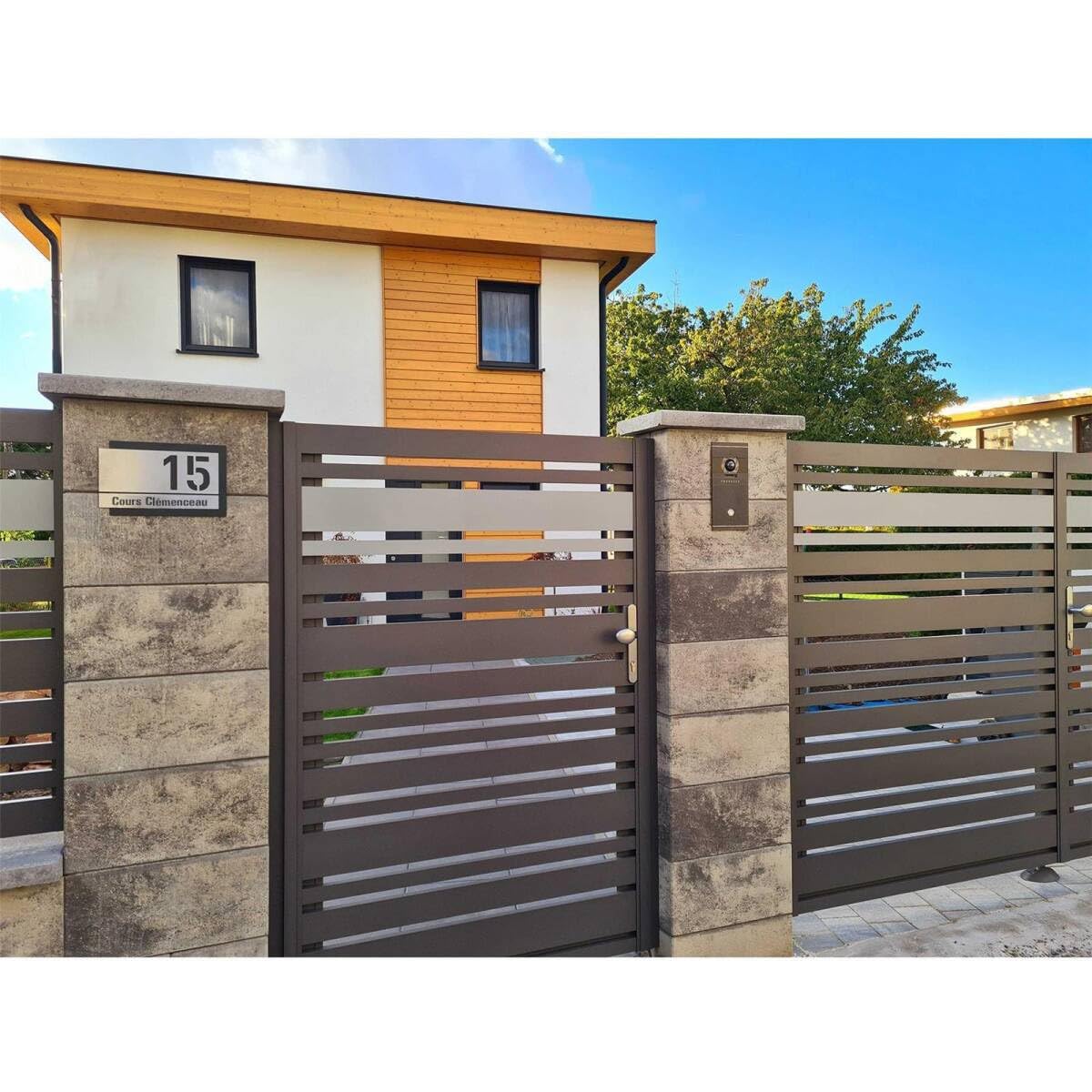 Metzler® numéro de maison en acier inoxydable avec effet 3D et gravure laser résistante gris anthracite RAL 7016 – robustesse extérieure facile à entretenir – personnalisation adresse
