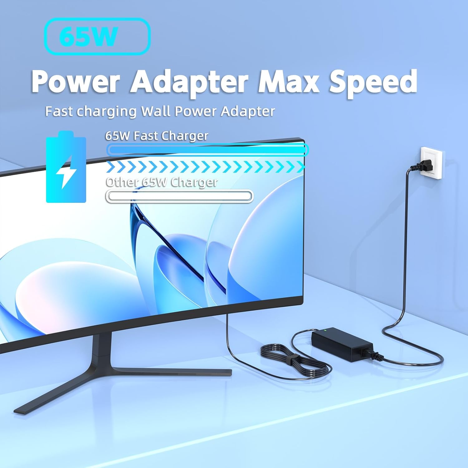 19.5V AC Adapter Compatible with Dell Monitor S2415H, S2415HB, S2715H, S2317HJ, P2714T, SX2210T, S2317HWI, S2419HM, P2314T Power Supply Cord Charger