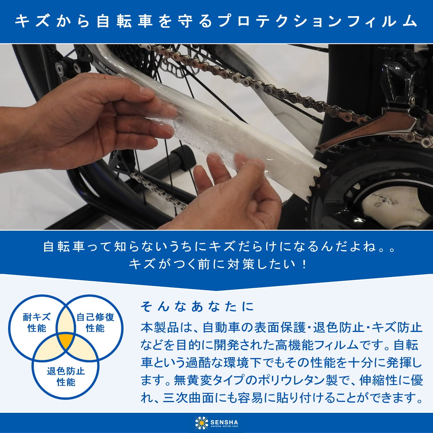 Amazon.co.jp: 洗車の王国 自転車用 ペイントプロテクションフィルム