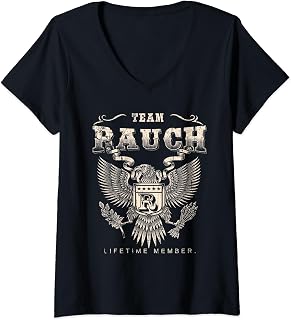 Womens Team Rauch Lifetime Member - Rauch Last Name V-Neck T-Shirt