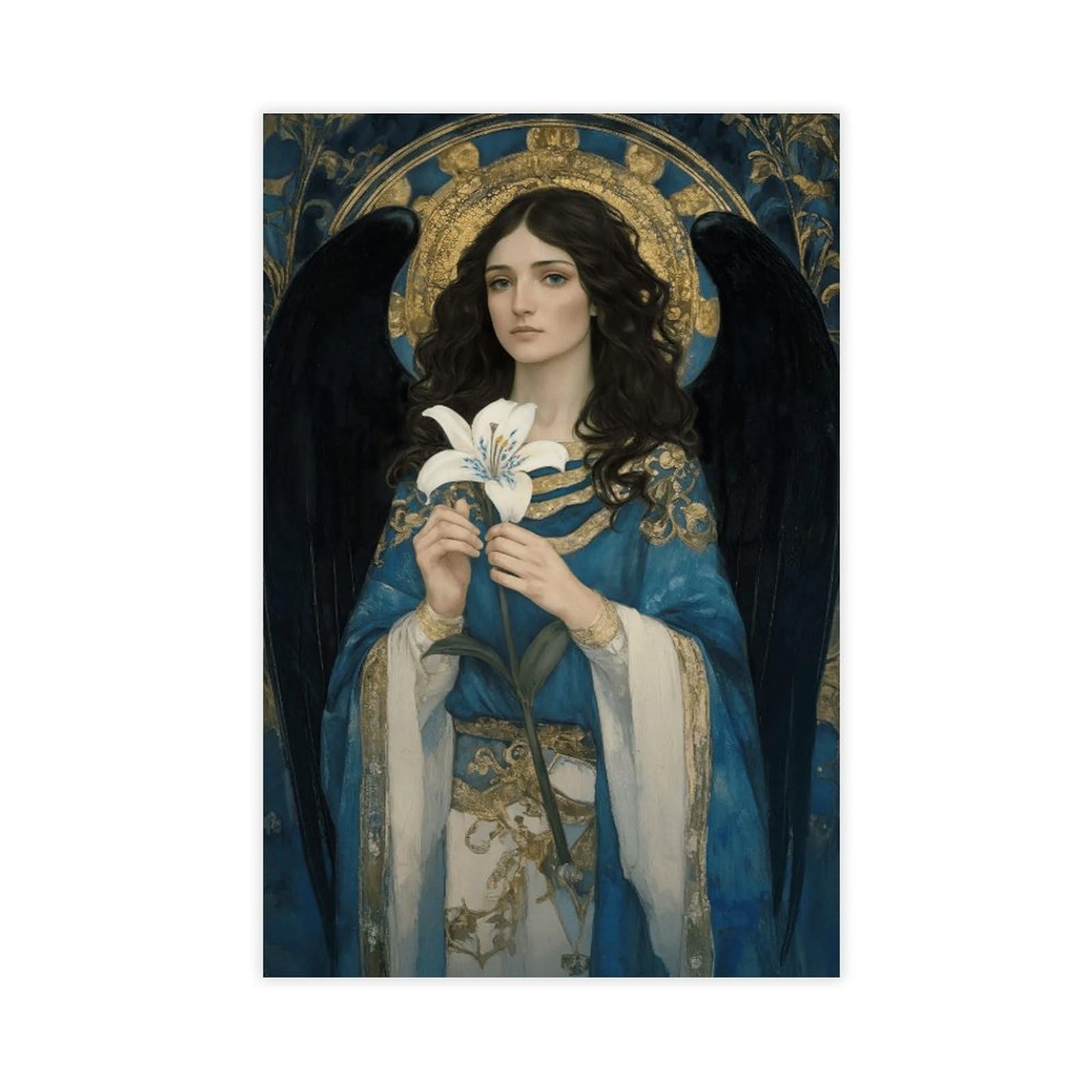 Wjwart Archangel Gabriel Prin Canvas Poster Bedroom Decor Landscape Decor Gift 08X12inch(20X30cm)