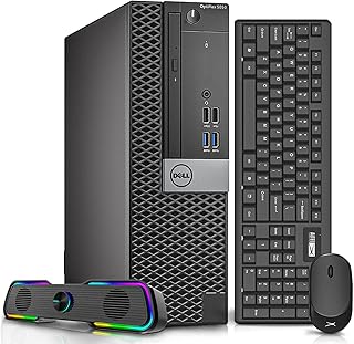Dell OptiPlex 5050 Desktop Computers PC i7-7700 3.6GHz, 32GB Ram 1TB M.2 NVMe SSD+2TB HDD, AX200 Built-in WiFi 6, Bluetooth 5.2 HDMI, Dual Monitor Support, RBG Speaker, Refurbished Computer(Renewed)