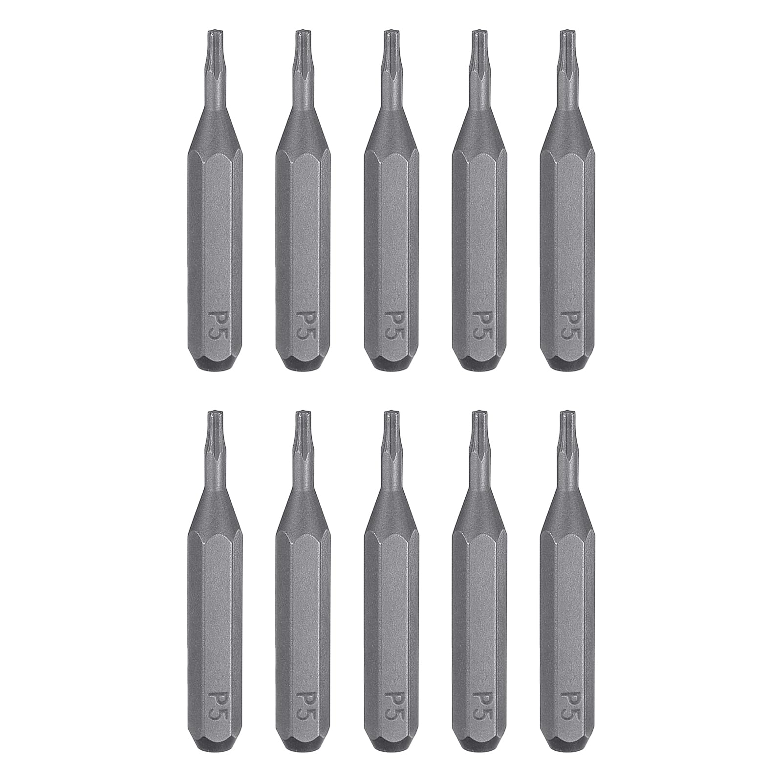 HARFINGTON 10pcs P5 Pentagon Screwdriver Bit 5/32" Hex Shank 28mm Length Magnetic 5 Point Head Hex Bits S2 Steel Screw Driver Bit for Electric Manual