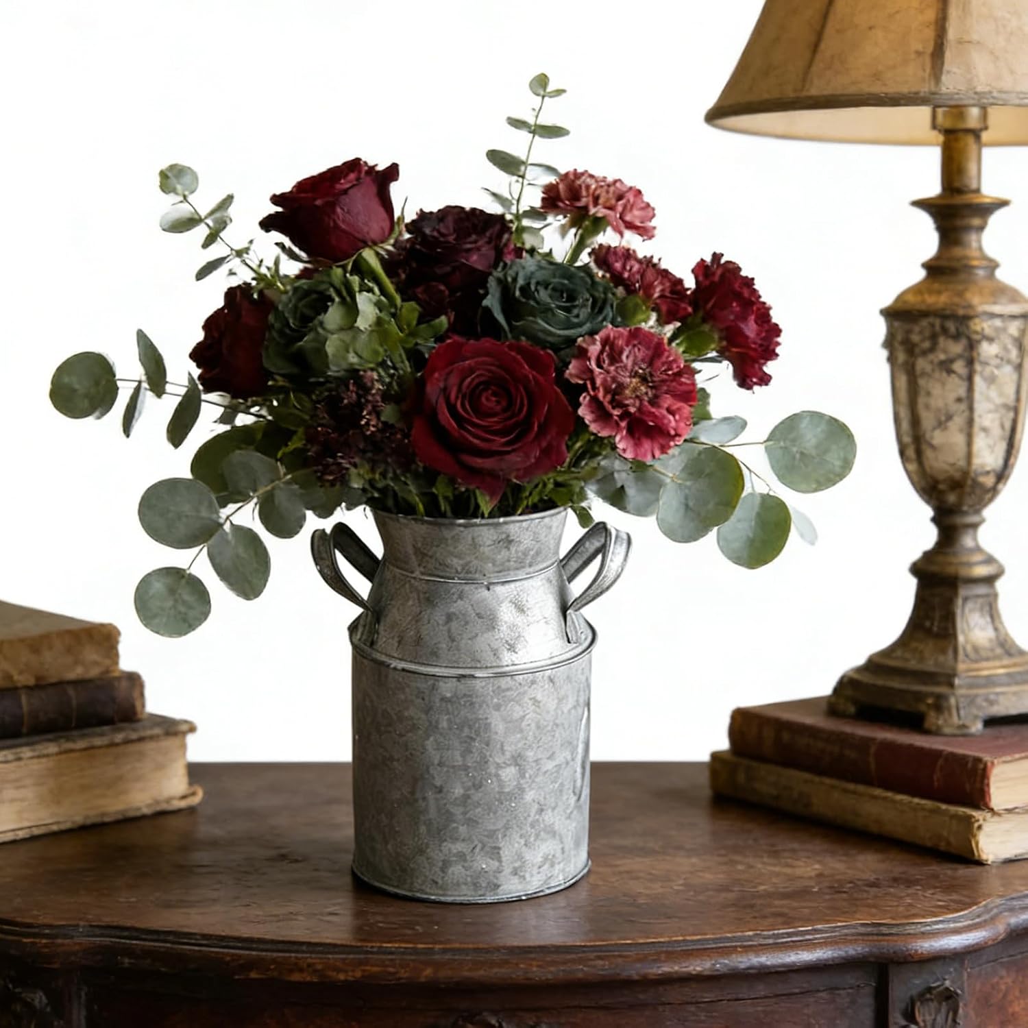 Metal Kettle Vases Retro Decorative Pitcher Flower Holders for Home Decorations Farmhouse Rustics Flower Vase Retro Metal Pitcher