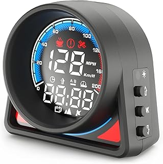 Digital GPS Speedometer, Car Head Up Display, with Speed MPH, Calendar, Clock, Compass Direction, Overspeed Alarm, Fatigue Driving Reminder, for All Vehicle (A430)