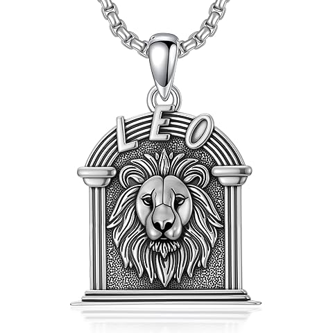 LEECCI Zodiac Necklace 925 Sterling Silver Constellation Celestial Pendant Zodiac Sign Jewelry Gift for Women Men