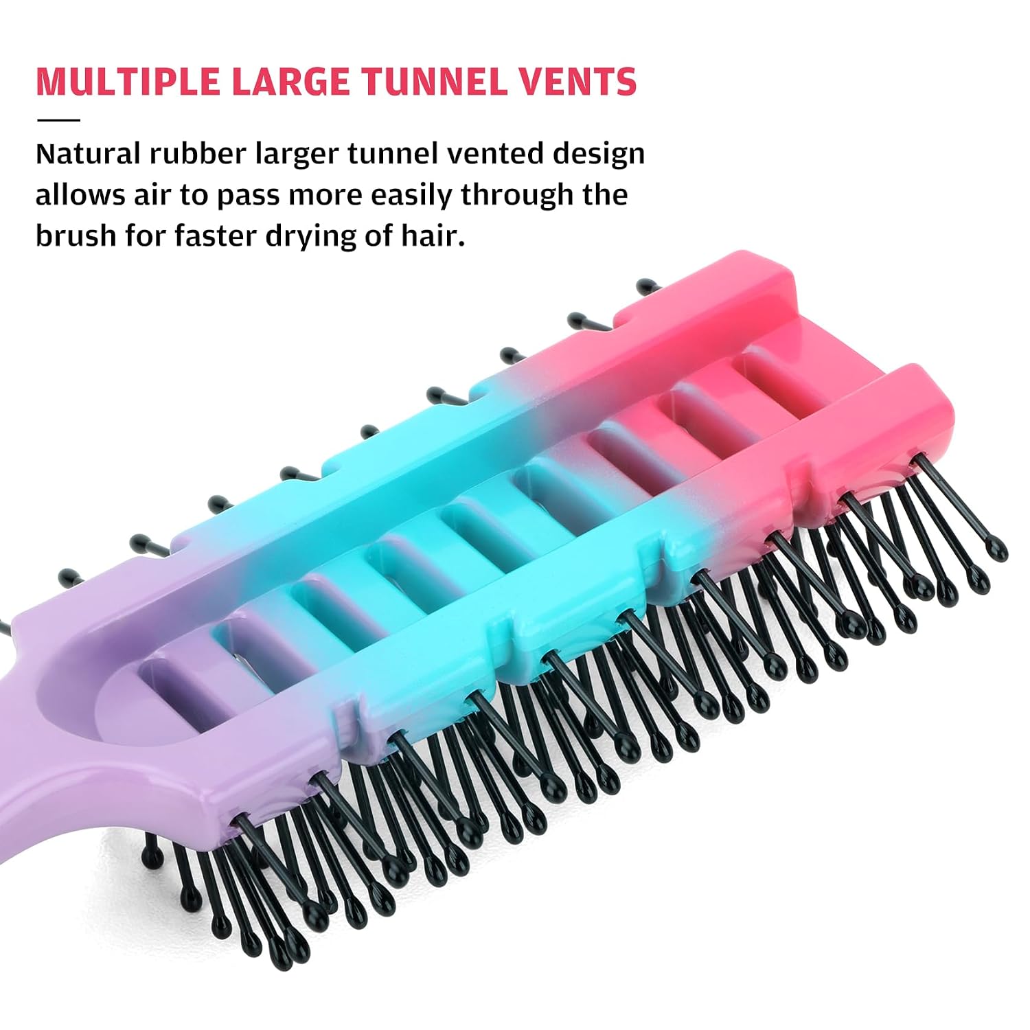 11 Row Vent Hair Brush, Vented Hairbrush for Men and Women, Detangling Hairbrush for Blow Drying Quickly, Purple