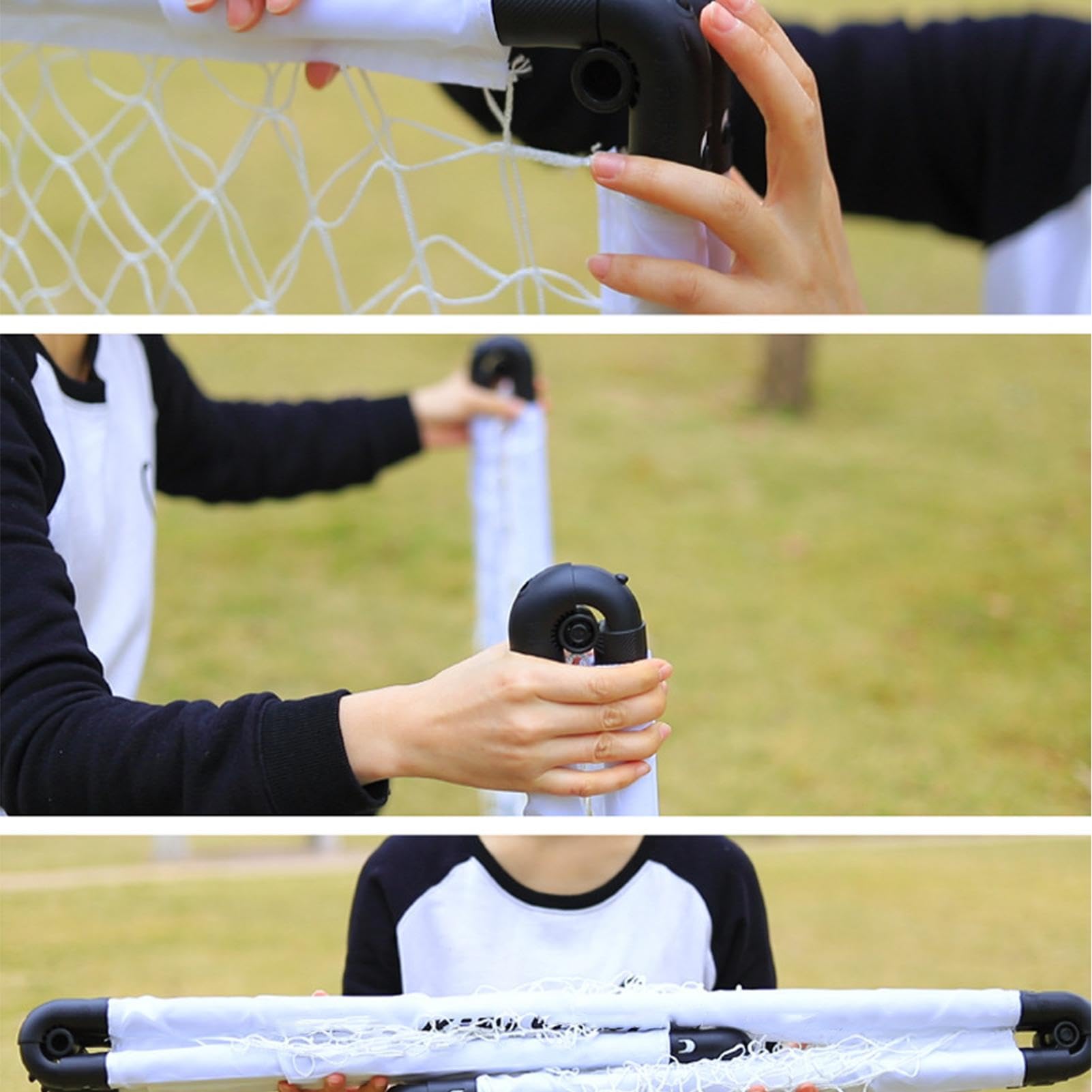 Porta da calcio per bambini, pompa per palloni, calcio, graziosa porta da calcio per giovani, rete per pratica, borsa per il trasporto, attrezzatura da gioco portatile per bambini all'aperto per