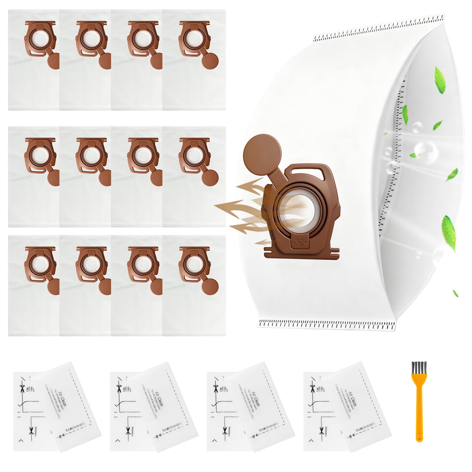 Confezione da 12 Sacchetti Aspirapolvere Compatibili con Miele Guard S1/L1/M1, Sacchetti per Aspirapolvere ad Alta Capacità, Filtrazione Multistrato, Ricambio per Serie Guard