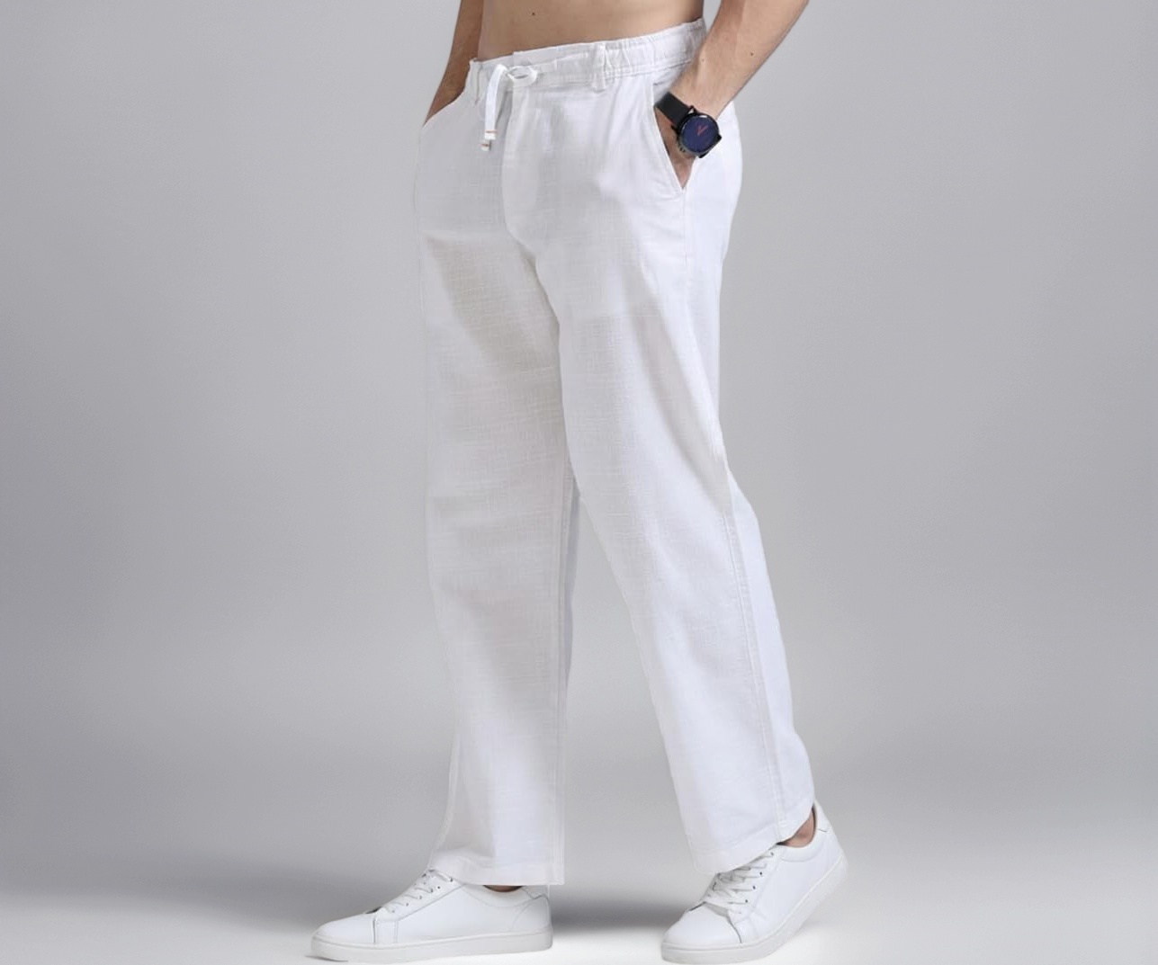 WESOFINT Men's Linen Relaxed Fit Trousers - Image 1