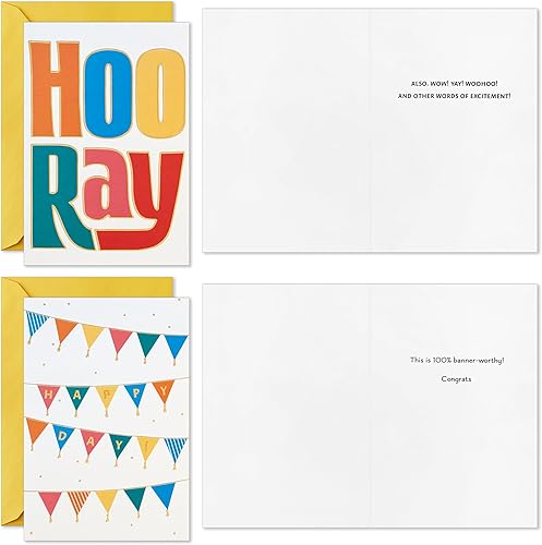 Miniatura 3 de Hallmark Tarjetas de felicitación surtidas (24 tarjetas con sobres) para graduaciones, promociones, compromisos, nuevos trabajos, anuncios de bebés