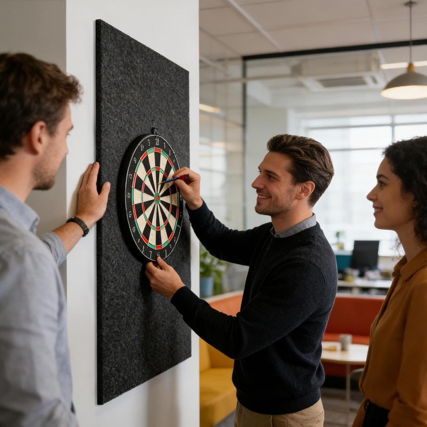 Dartboard Wall Protector Felt Self-Adhesive Spliced Backing | Wall Protector Behind Dart Board for Office Game Bar Basement Garage Protection Room