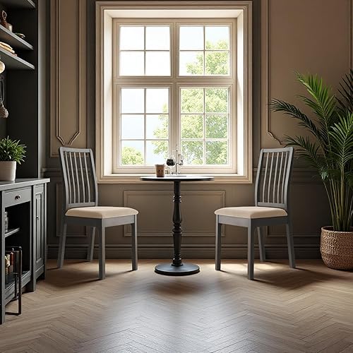 Miniatura 9 de Deisy Dee Fundas de asiento de terciopelo para sillas de comedor, fundas para sillas de comedor (4, negro)