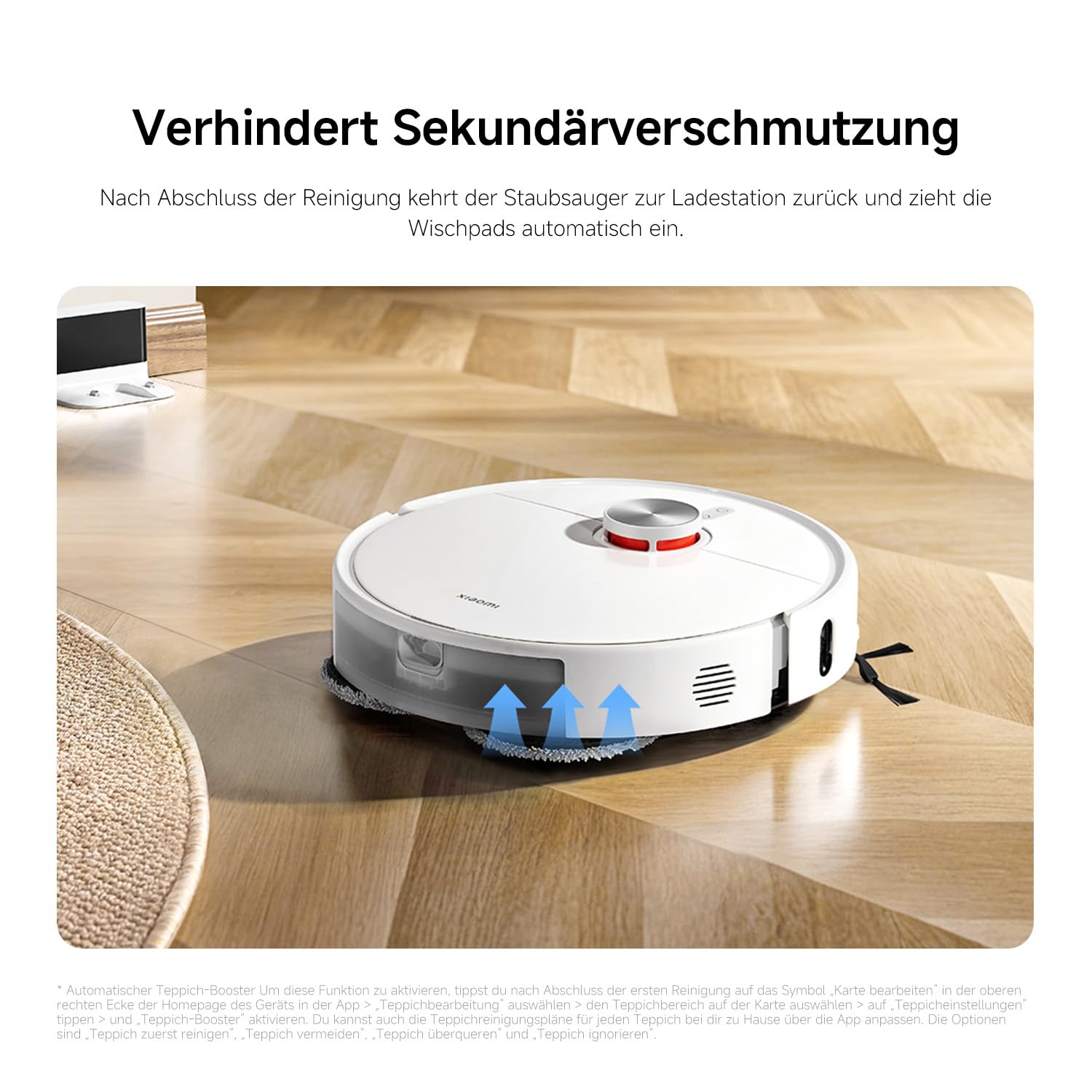 XIAOMI Vacuum S40 Pro, intelligenter Roboterstaubsauger und Mopp, selbstdehnende Seitenbürsten, Saugleistung von 15000 Pa, Hartboden und Teppich, Fernbedienung über App