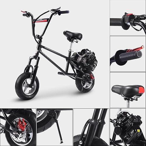 Miniatura 7 de Mini bicicleta de gas V2 de 2 tiempos, refrigerada por aire, súper scooter para adultos, mini bicicleta de campo a gas para jóvenes, motocicleta de