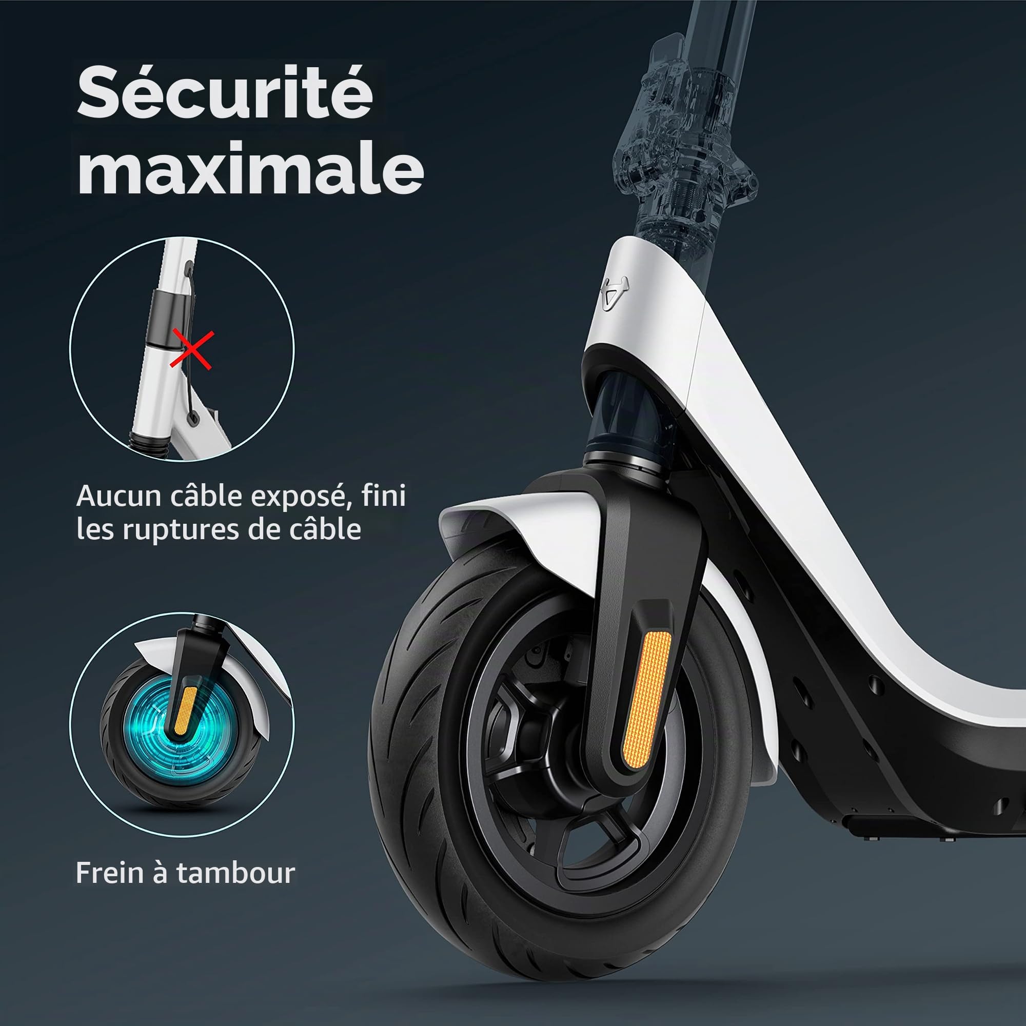 NIU KQi2 Pro Trottinette électrique Pliable avec autorisation de Circulation sur Route (Max. 20 km/h, portée jusqu'à 40 km et pentes 15%, pneus pneumatiques 10", Double système de freinage, Charge
