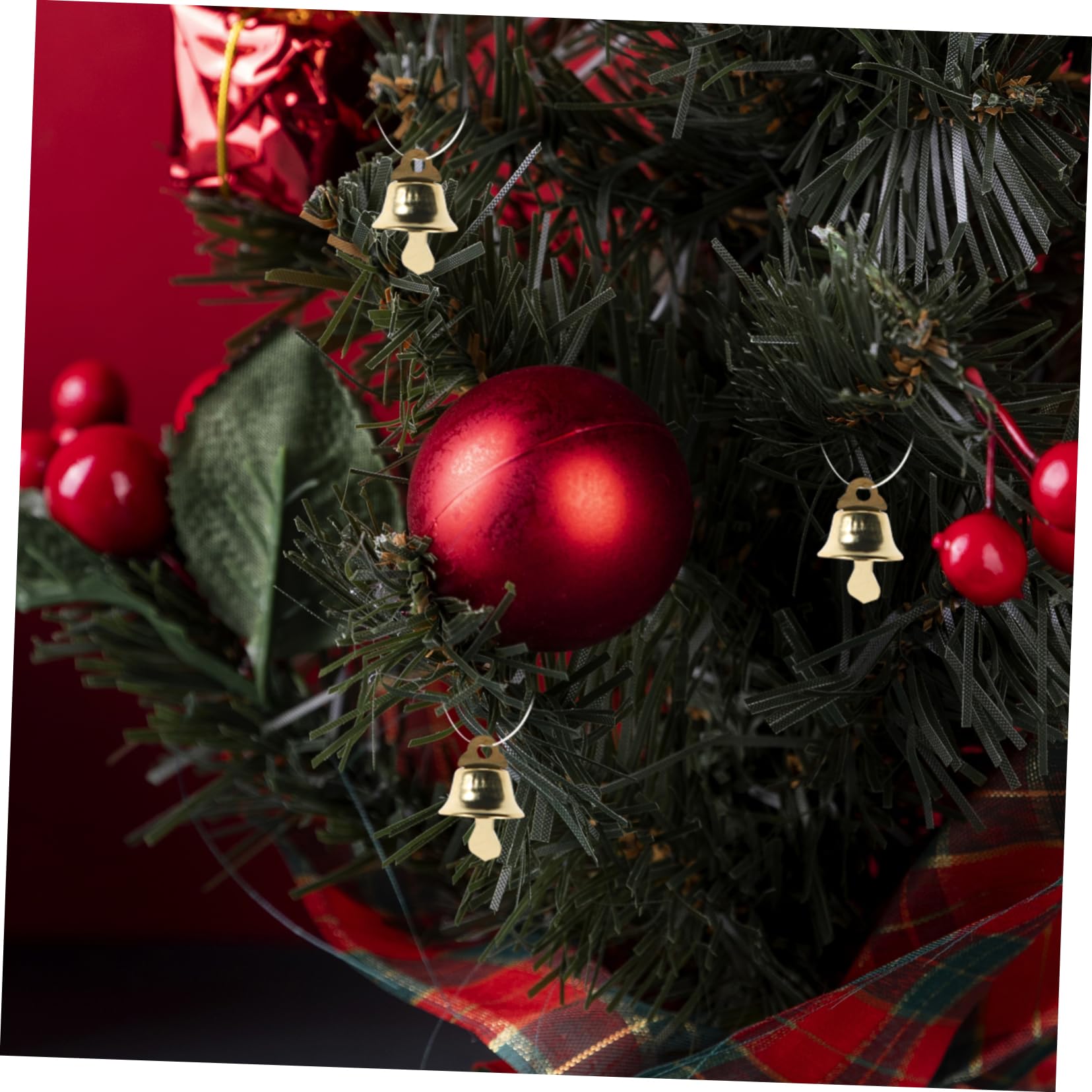 VALICLUD 120pezzi Mini Ciondolo Forma di Campana di Natale Pendente Dorato Accessori Fai da Te per Campanelli Eolici Ornamento Decorazione per Albero di Natale