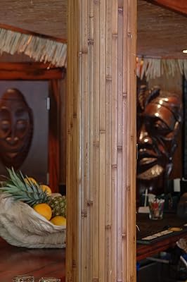 AmaZulu Inc. Natural Bamboo Paneling - Flexible Wall Cladding Panels For Living Room Decor, Ceiling Tiles, And Outdoor Kitchens - Renewable Resource, Home Decor, 32 Sq Ft Coverage, 4'x8', Mocha