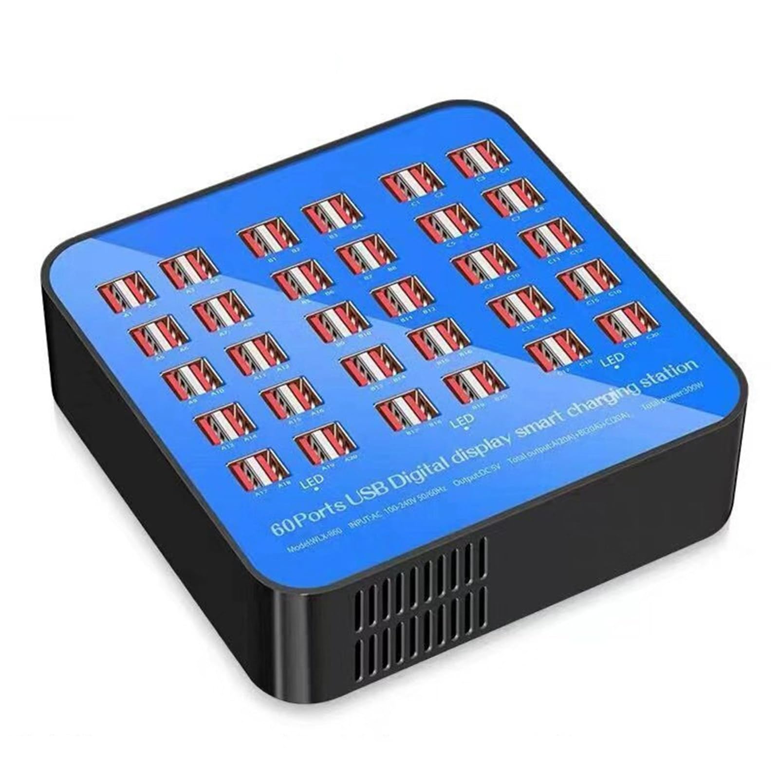 Station de charge USB 60 ports élimine le désordre des blocs secteur