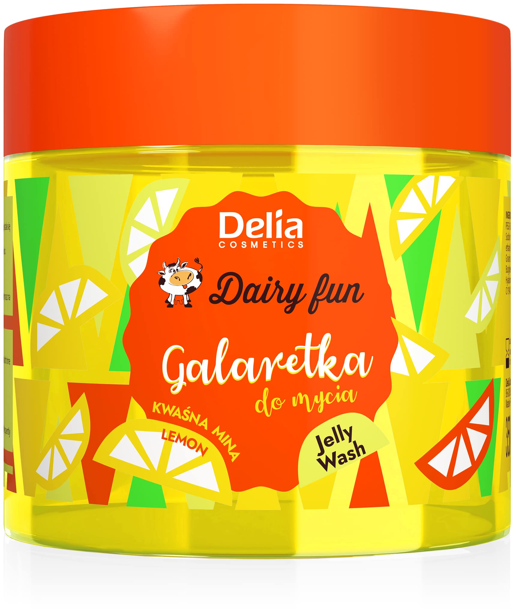 Delia Cosmetics - Dairy Fun - Lemon Jelly for Body Wash - Cleans and Refreshes - Scented and Smooth Skin - Intense Tropical Lemon Fragrance - Natural Extracts - 350 g
