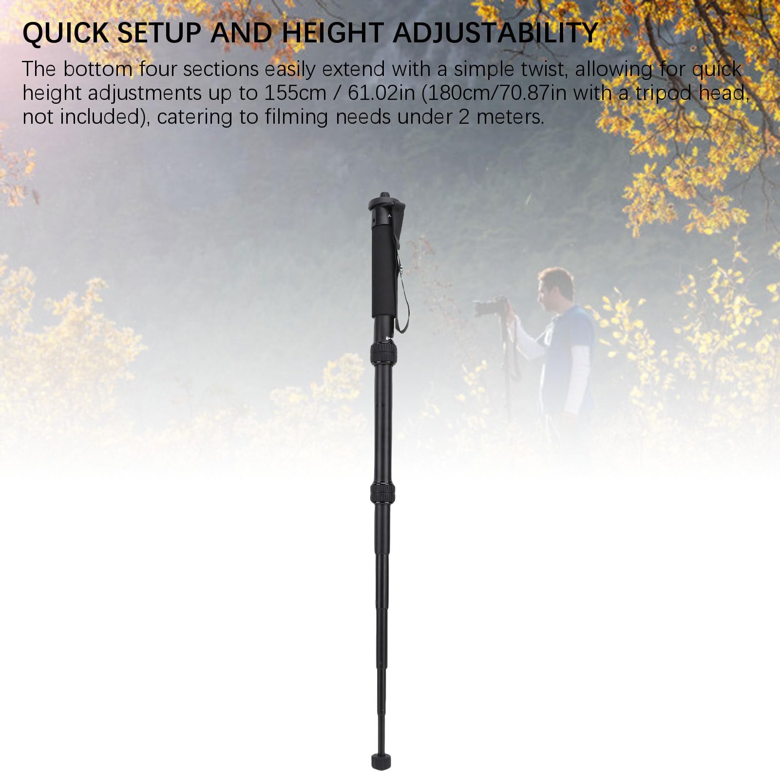 Zunate Trepiedi in Alluminio da 155 Cm, 7 Sezioni, capacità 5 Kg