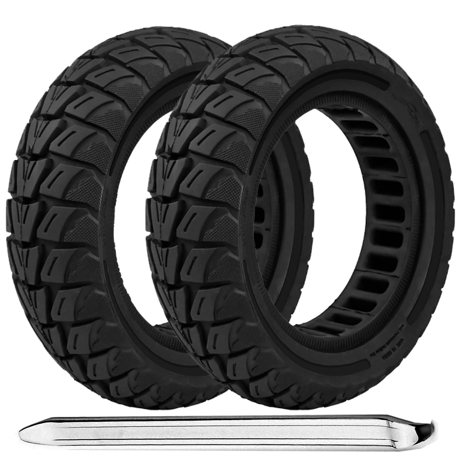 （2PCS）10x3 Electric Scooter Solid Wheels: 80/65-6 commuter Tubeless Tyre, 255x80 Replacement wheel For Zero 10X/ Vsett 10+/ Kugoo M4& M4 Pro/Techlife X7& X7s& X8& X8s/Motus PRO 10/ Joyor Y6S& S10S