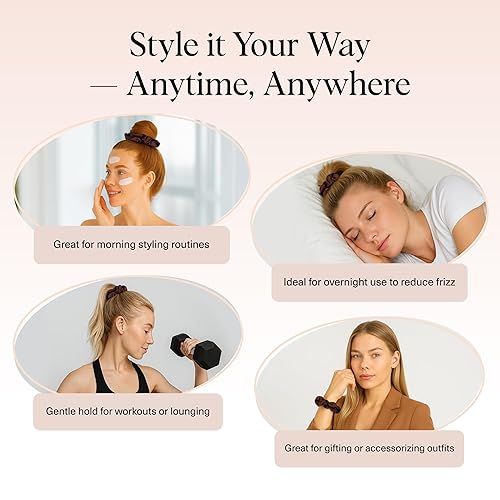 Miniatura 5 de Kitsch Coleteros de satén para mujer, ligas para el cabello sin arrugas para niñas, coleteros para todo tipo de cabello y texturas, perfectos