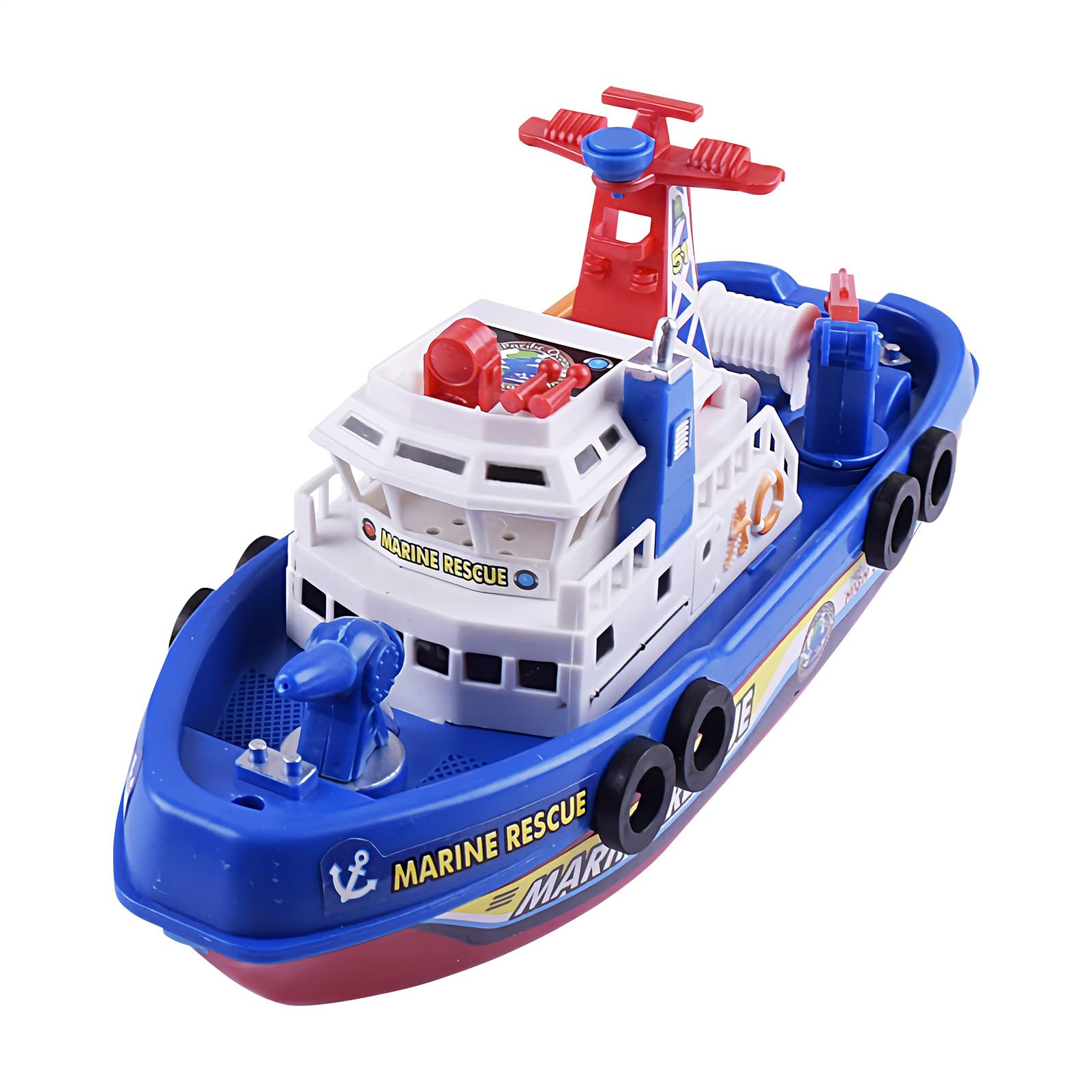 Bath Toys For Kids - Electric Fire Boat With Bathtub Fountain, Splashing Water Play Toy, Interactive Floating Boat | For Boys, Girls, Shower, Pool, Beach, Bathroom, Swimming, Easter, Birthday, Outdoor