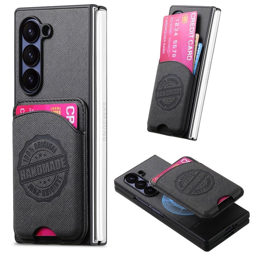 Generic Custodia compatibile con Samsung Galaxy Z Fold 7 (colore: nero) 2 in 1 custodia magnetica staccabile in tela rigida flip back