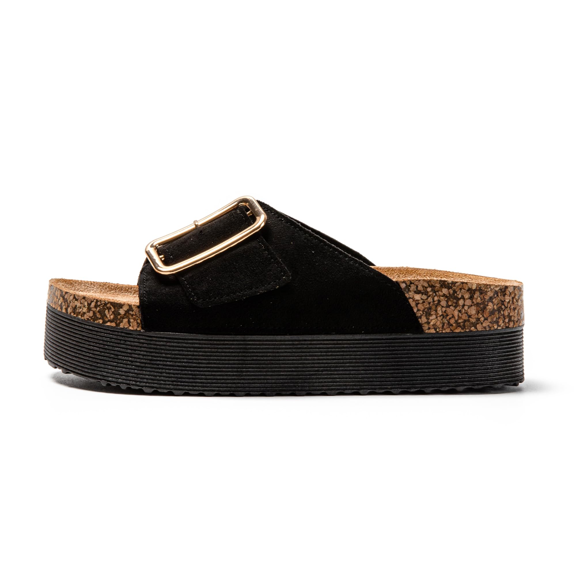 JOMIX Damen Pantoletten mit Verstellbarer Rieme Clogs Sommerschuhe Sandalen Plateau Bequeme Kork Strand Schuhe