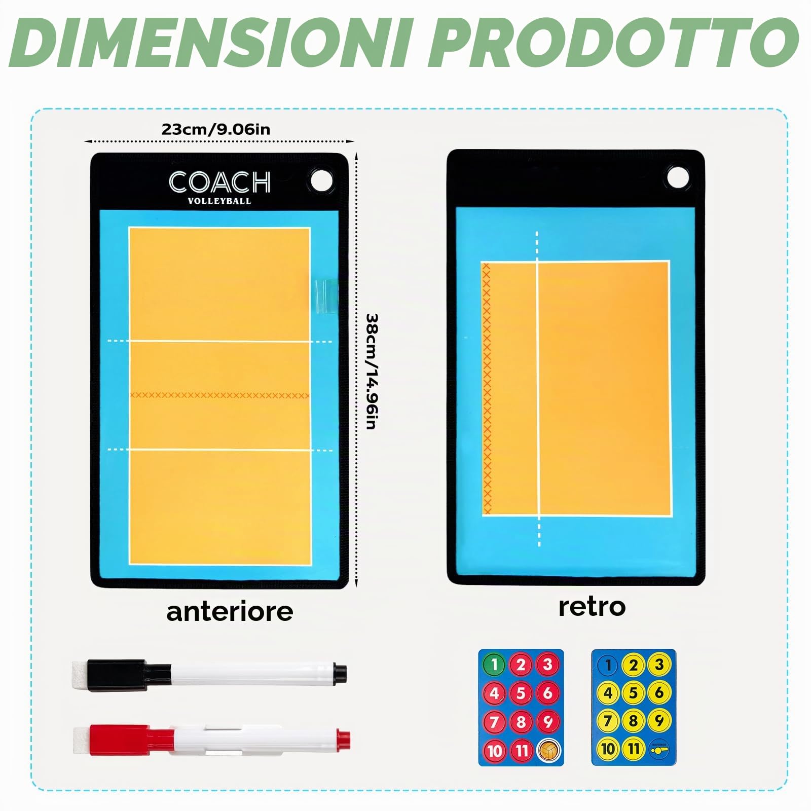 RoseFlower Lavagna Magnetica Pallavolo, Lavagna Coach Pallavolo con Penna Magneti, Lavagna Tattica Pallavolo Volley, Lavagna Volley Lavagnetta Pallavolo